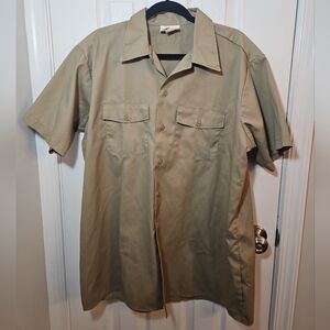 Dickies Men's Short Sleeve Button Up Work Shirt X-large Beige